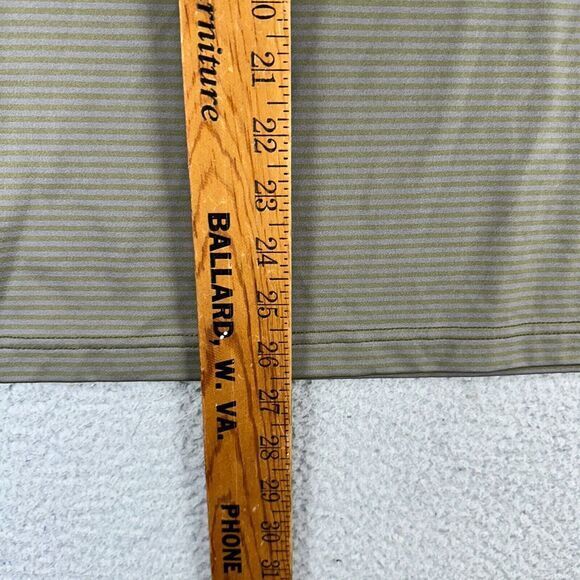 J Mclaughlin Shirt Mens XL Olive Green Striped Golf Polo Stretch Athletic Rugby - Picture 8 of 9